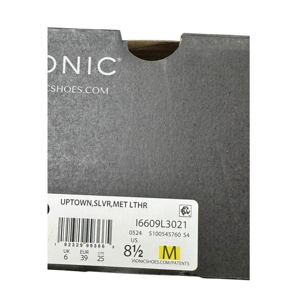 VIONIC Uptown Flats Shoes Loafers Leather Silver Comfort Size 8.5 New - Picture 5 of 5